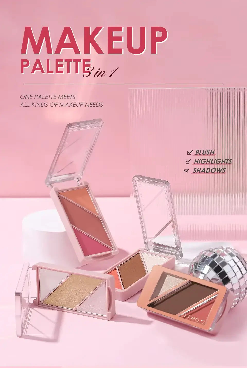 OTO COSMETICS 3 IN 1 SWEETHEART GIRL MULTIFUNCTIONAL COLOR DISK - ( Upto 90% Off )