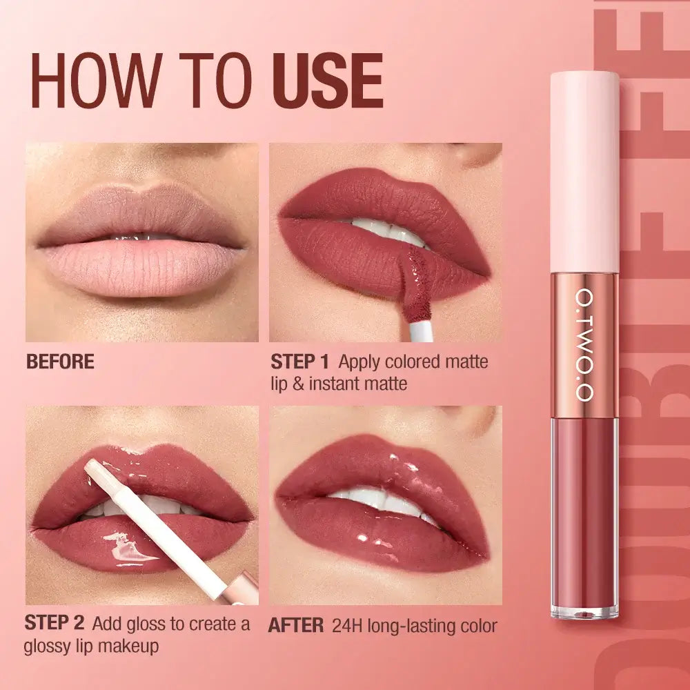 OTO COSMETICS DOUBLE EFFECT MATTE AND GLOSS LIPSTICK - ( Upto 90% Off )