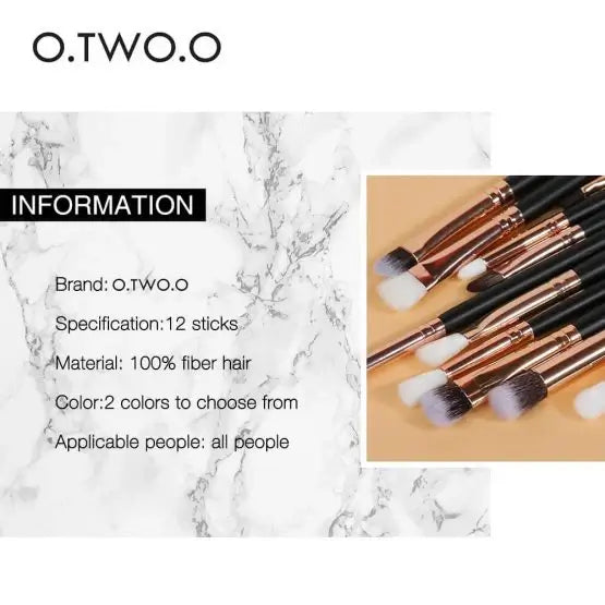 OTO COSMETICS 12 PCS EYE MAKEUP BRUSHES BLACK SET - ( Upto 90% Off )