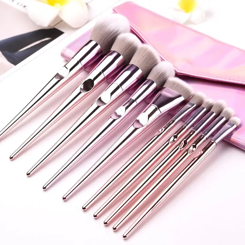 OTO COSMETICS 10 PCS CHROME BRUSHES SET - ( Upto 90% Off )